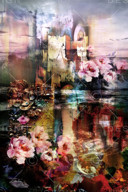 抽象定位花印花华亿平台图片