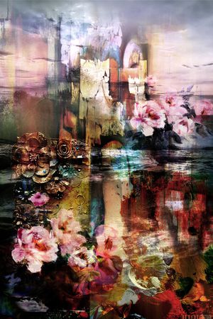 抽象定位花印花华亿平台图片