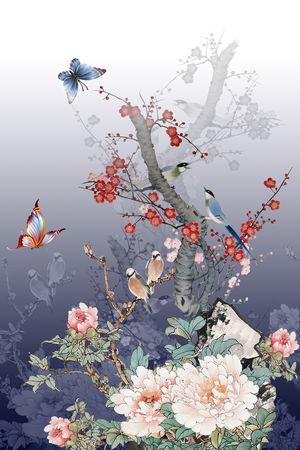 梅花印花华亿平台图片