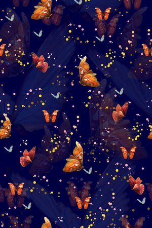 蝴蝶印花华亿平台图片