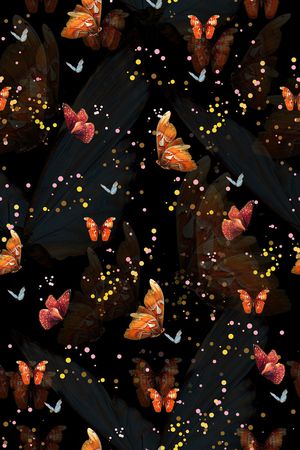 蝴蝶印花华亿平台图片