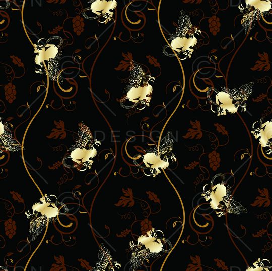 金色花朵印花华亿平台图片