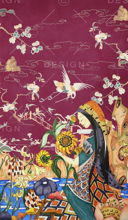 中国风印花华亿平台图片