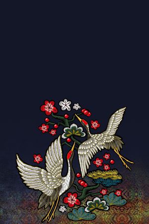 仙鹤印花华亿平台图片