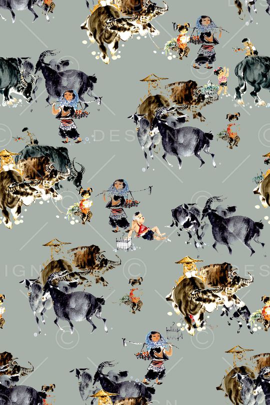 中国风印花华亿平台图片