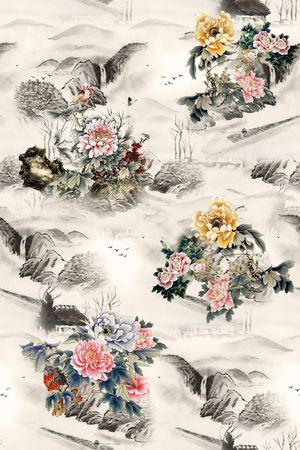 中国风印花华亿平台图片