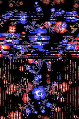 几何花卉印花华亿平台图片