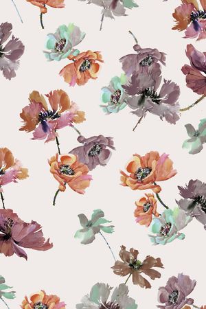 罂粟花印花华亿平台图片