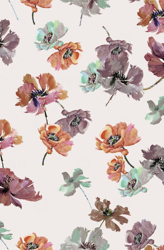 罂粟花印花华亿平台图片