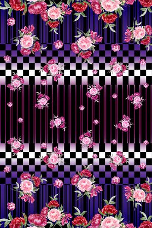 双边定位花卉印花华亿平台图片