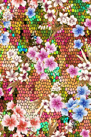 花卉印花华亿平台图片