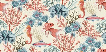 海洋生物印花华亿平台图片