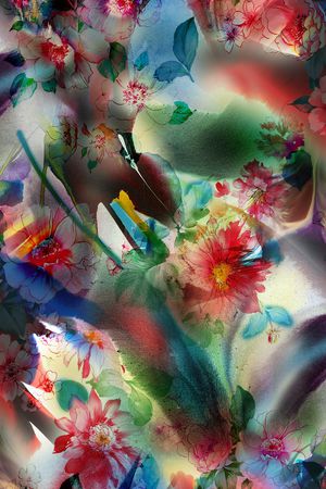 花卉印花华亿平台图片