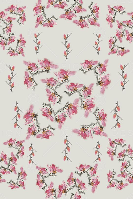 手绘花卉意向印花华亿平台图片