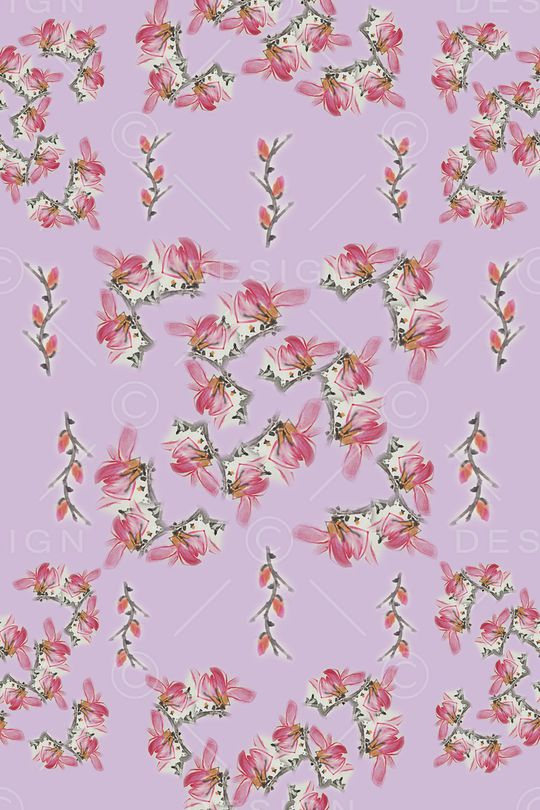 手绘花卉意向印花华亿平台图片