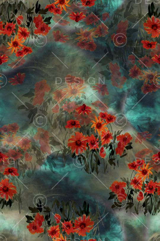 花卉印花华亿平台图片