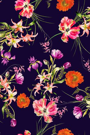 花卉印花华亿平台图片