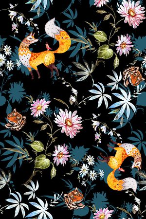 动物图案印花华亿平台图片