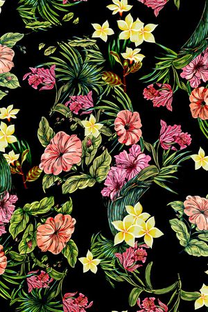 天堂鸟花印花华亿平台图片