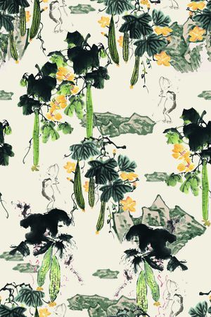 植物纹印花华亿平台图片