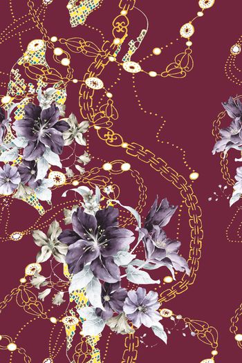 892521-水彩花金链子1