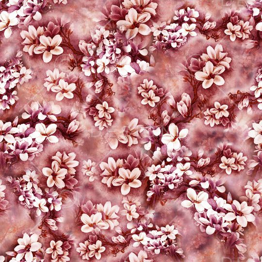 工笔花卉印花华亿平台图片