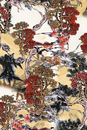 水墨印花华亿平台图片