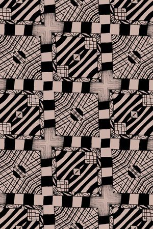 手绘几何印花华亿平台图片