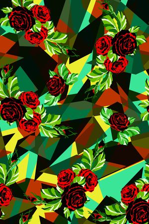 几何印花华亿平台图片