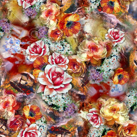 花卉印花华亿平台图片