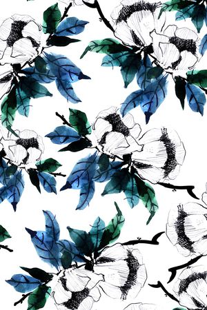 水墨印花华亿平台图片