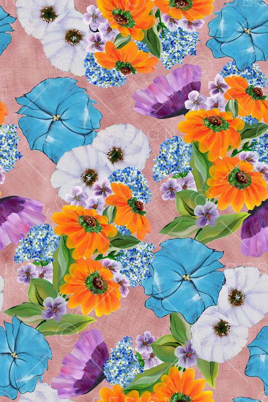 花卉印花华亿平台图片