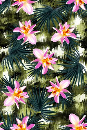 手绘花朵印花华亿平台图片