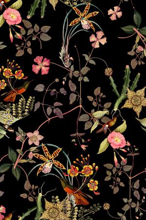 天堂鸟花印花华亿平台图片