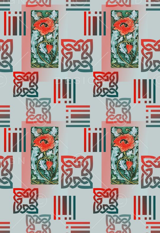 几何图案印花华亿平台图片