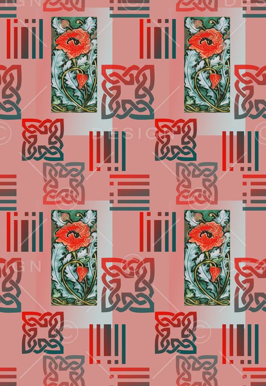 几何图案印花华亿平台图片