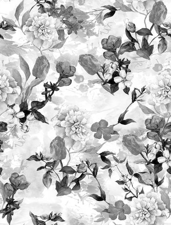 894170-时尚牡丹郁金香花卉-黑灰