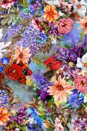 花卉印花华亿平台图片