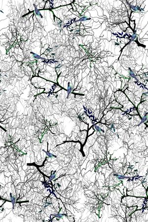 花鸟印花华亿平台图片