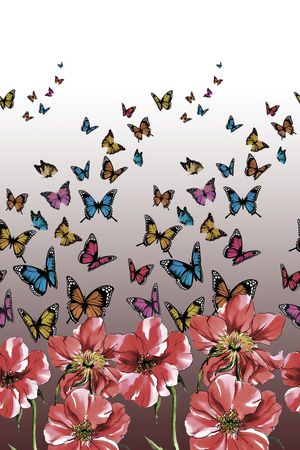 蝴蝶印花华亿平台图片