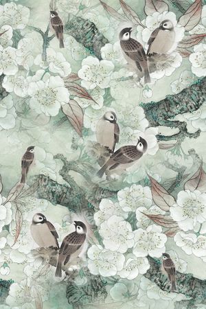 花鸟印花华亿平台图片