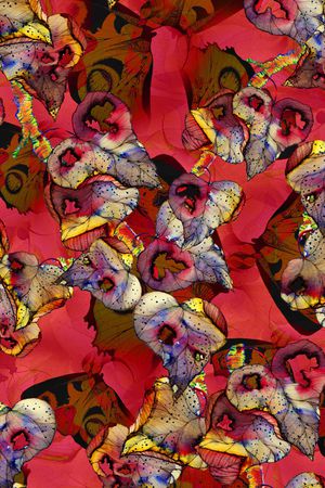 破碎花卉印花华亿平台图片