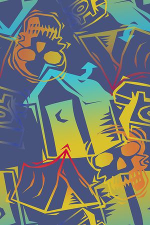 手绘涂鸦图案印花华亿平台图片