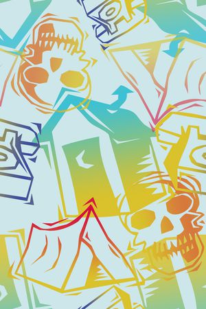 手绘涂鸦图案印花华亿平台图片