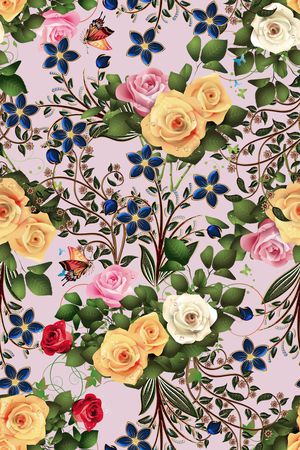 迪拜花卉印花华亿平台图片