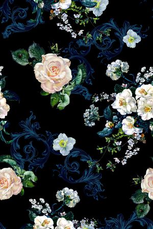 抽象炫彩油画肌理印花华亿平台图片