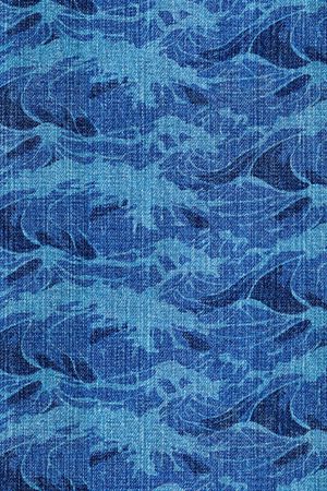 水洗牛仔肌理印花华亿平台图片