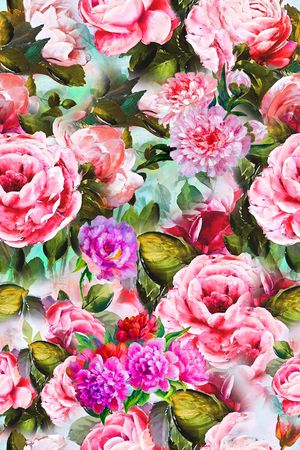 清爽花卉印花华亿平台图片