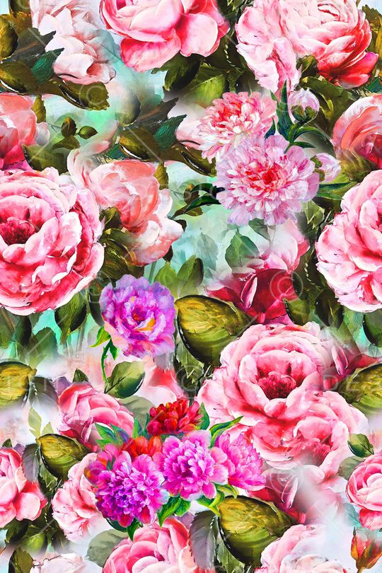 清爽花卉印花华亿平台图片