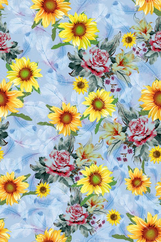 向日葵印花华亿平台图片